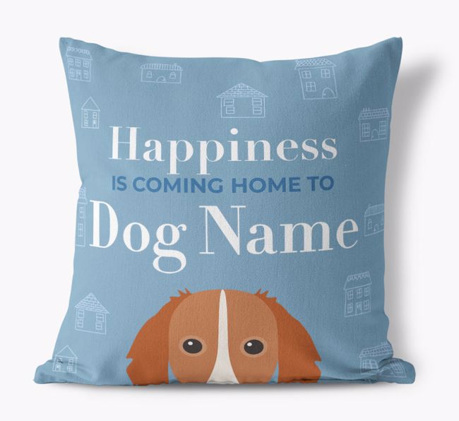 Happiness Is: Personalised {breedFullName} Canvas Cushion